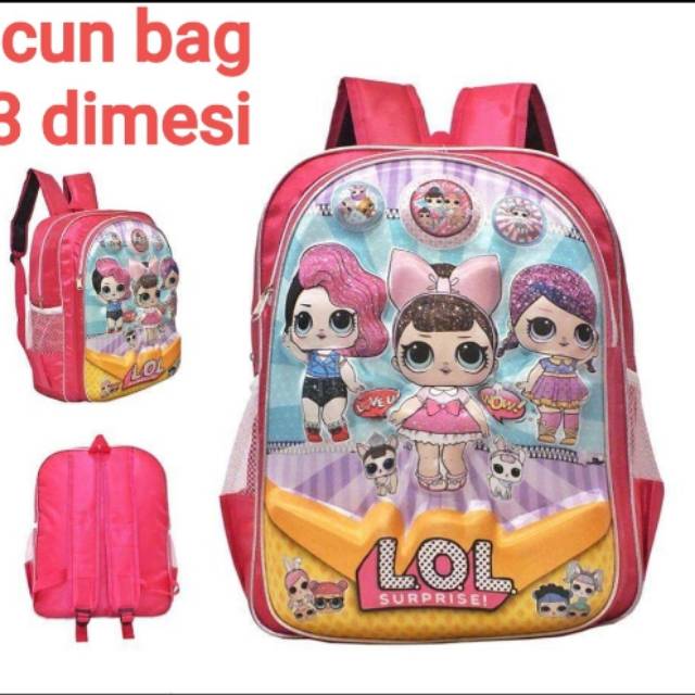 Tas karakter lol 3 dimensi/rangsel sekolah anak