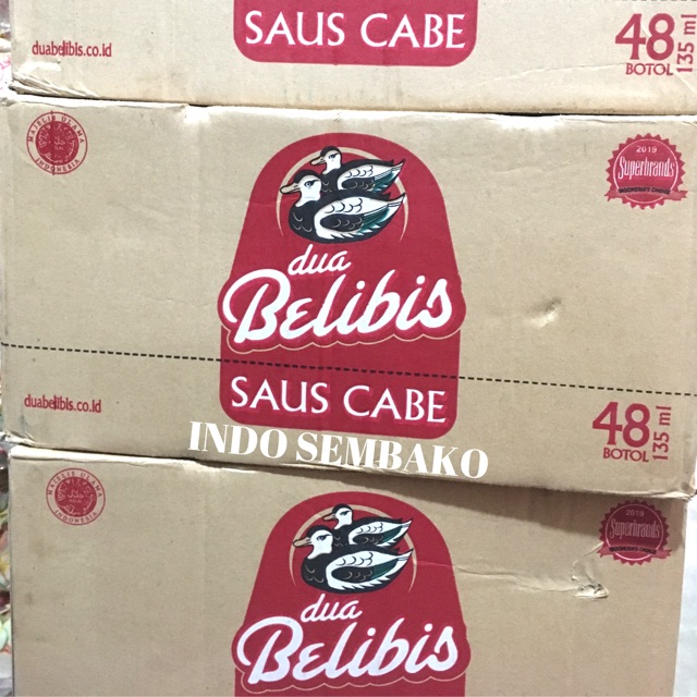 Saus sambal belibis 135ml 48 botol / saus cabe dua belibis 48 botol / Saus sambal botol belibis 135