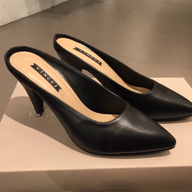 VINCCI Heels selop sandal black navy original sale murah new arrival murmer murah