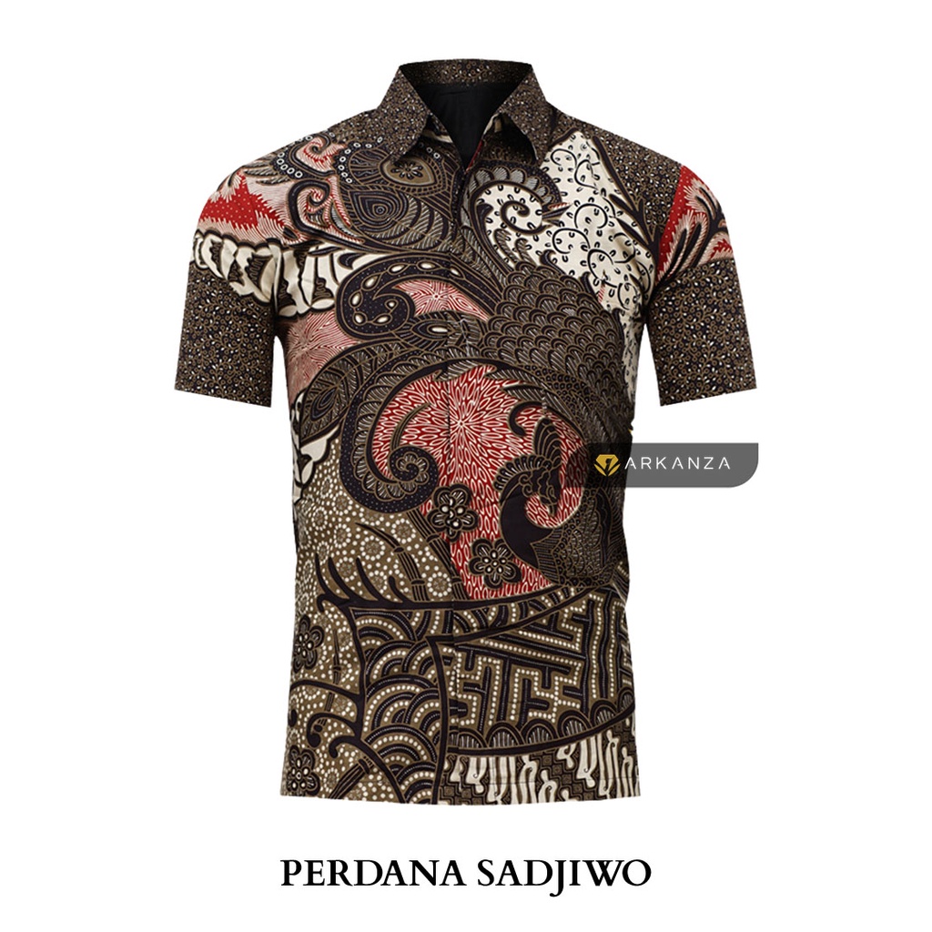 BATIK ARKANZA Motif PERDANA SADJIWO Hem Atasan Kemeja Baju Batik Pria Cowok Laki Laki Slimfit Full Lapis Furing Lengan Panjang Lengan Pendek Original Asli