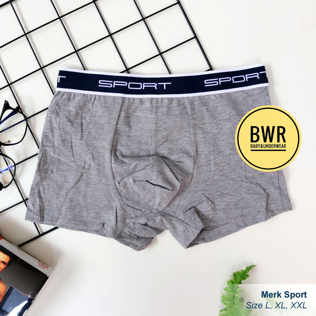 [ 3pc ] Boxer SPORT Pria Dewasa | Celana Dalam Boxer Pria Sport Sempak Laki Laki || Bwr