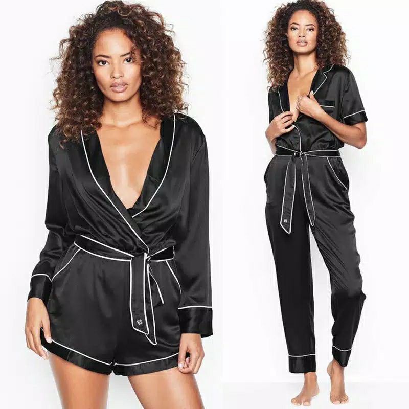 Jumpsuite Nagita Slavina / Kemeja Piyama Satin Silk