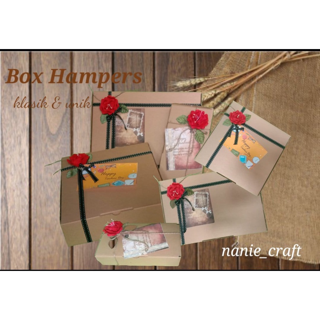 

Box Hampers klasik dan unik / kotak kado, paket lengkap free kartu ucapan