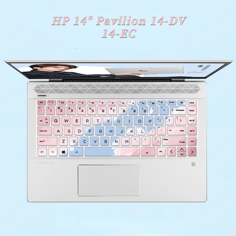 Caiyou Film Silikon Pelindung Keyboard Laptop HP 14 &quot;Pavilion 14-DV 14-EC Anti Debu Motif Bunga