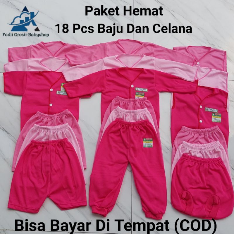 Paket Hemat 18 Pcs Baju Celana Bayi Newborn Neci Series Cewe Terlaris