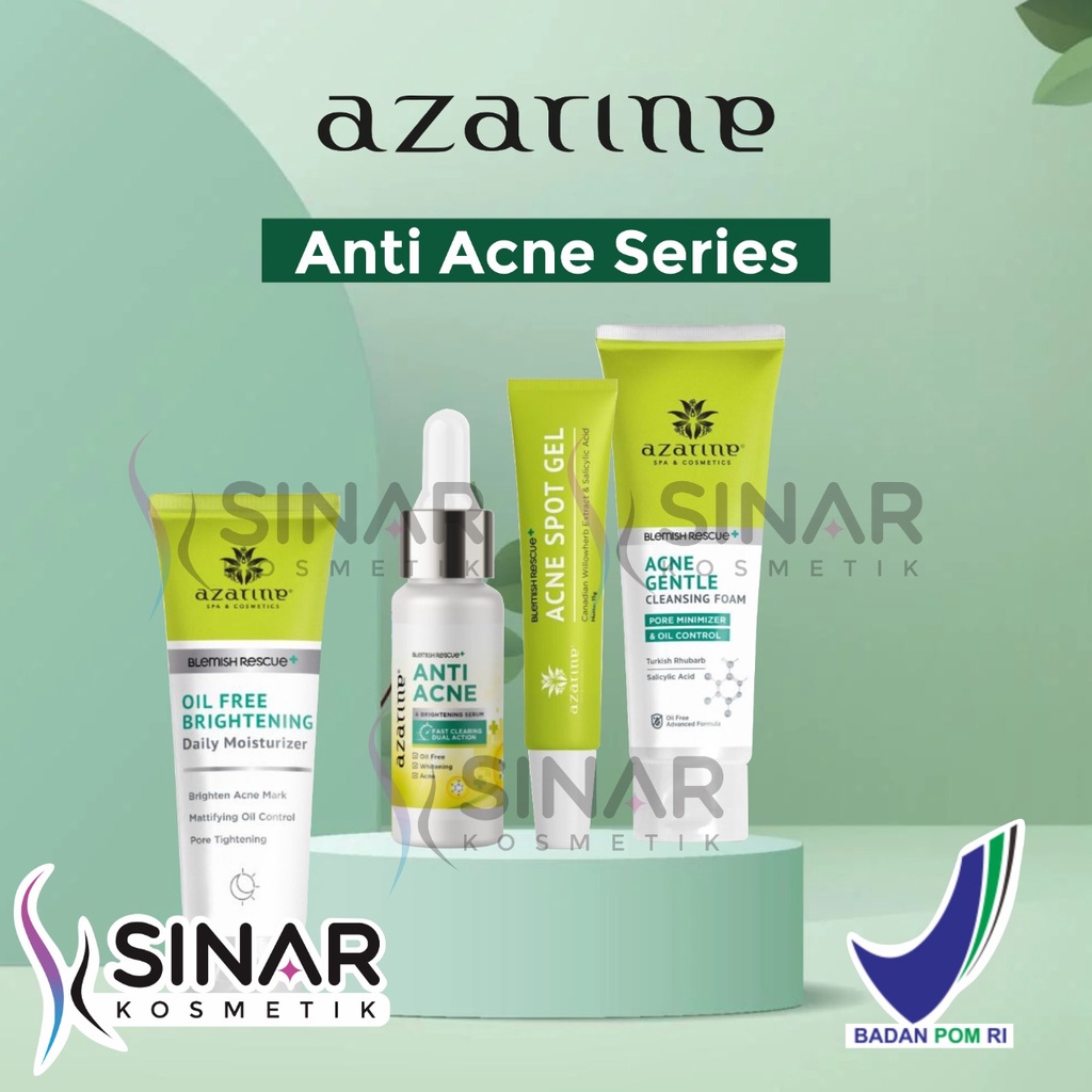 ✦SINAR✦ Azarine Anti Acne Facial Wash - Serum - Moisturizer - Spot Gel