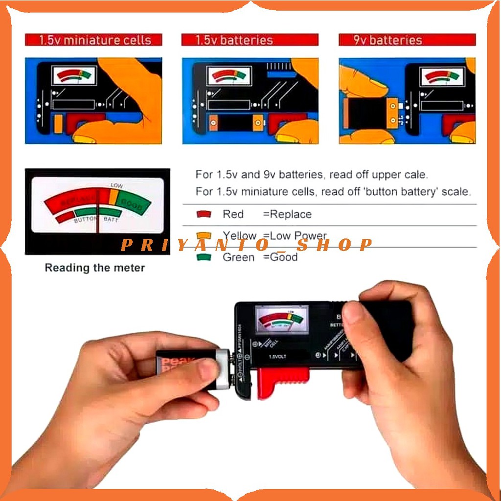 Alat tes Pengecek daya isi battery Universal Original Murah