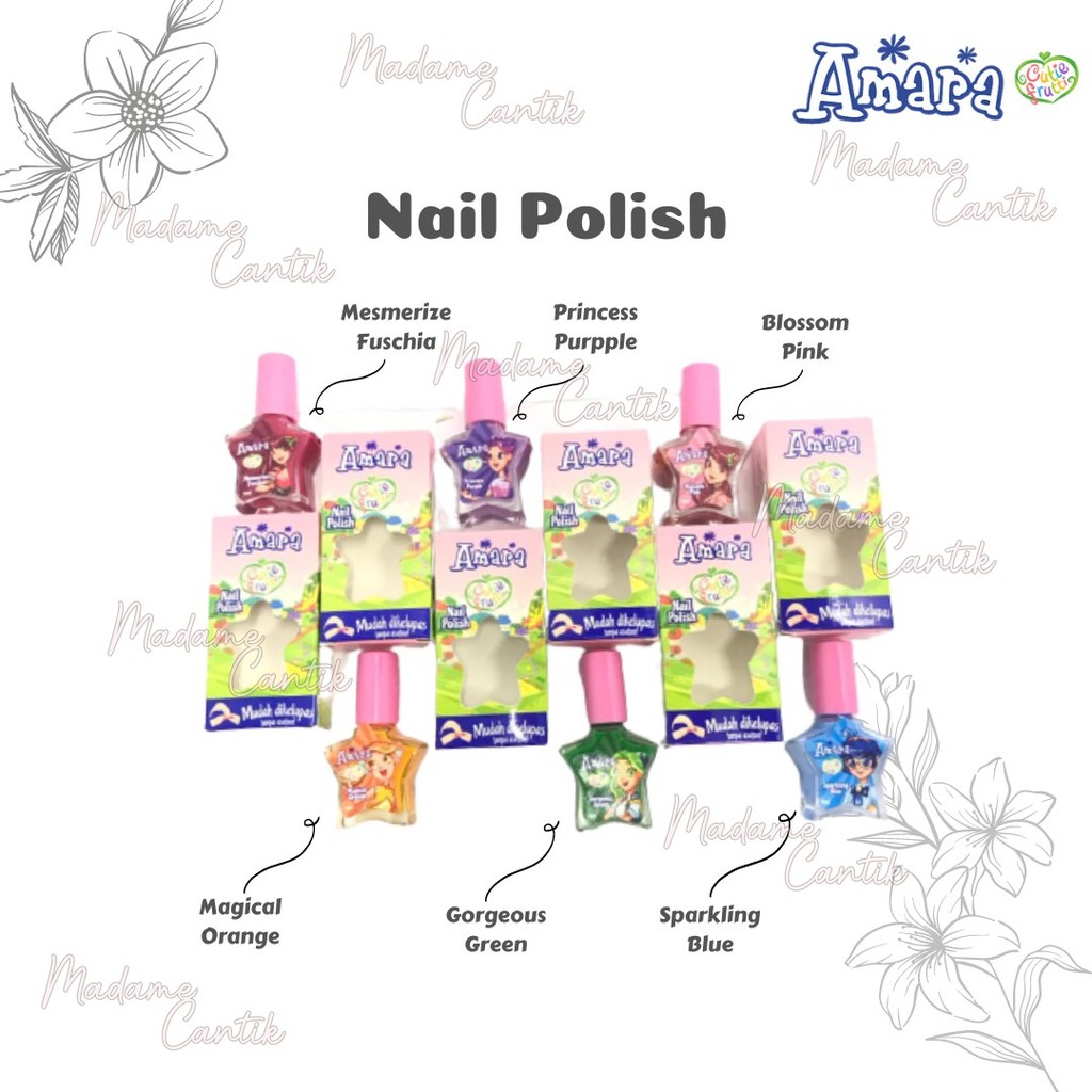 ✿ MADAME ✿ AMARA NAIL POLISH PEEL OFF KUTEK - KUTEX UNTUK ANAK AMAN BPOM ORIGINAL