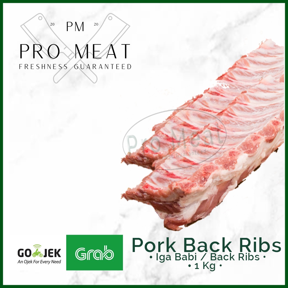 

Daging Babi / Iga Babi / Prok Baby Back Ribs (Whole) - Premium Quality 1KG