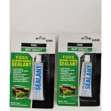 LEM KACA LEM FOSS SILICONE RUBBER SEALANT 30 gram -- Lem kaca Aquarium Aquascape