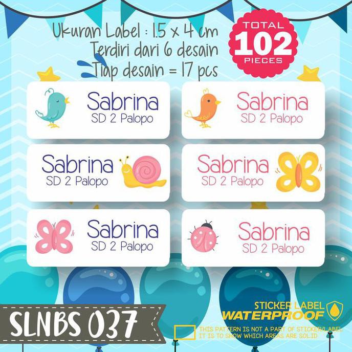 

[[BISA COD]] SLNBS-037 stiker label nama anak kartun sticker anti air princess lucu STOK TERBATAS