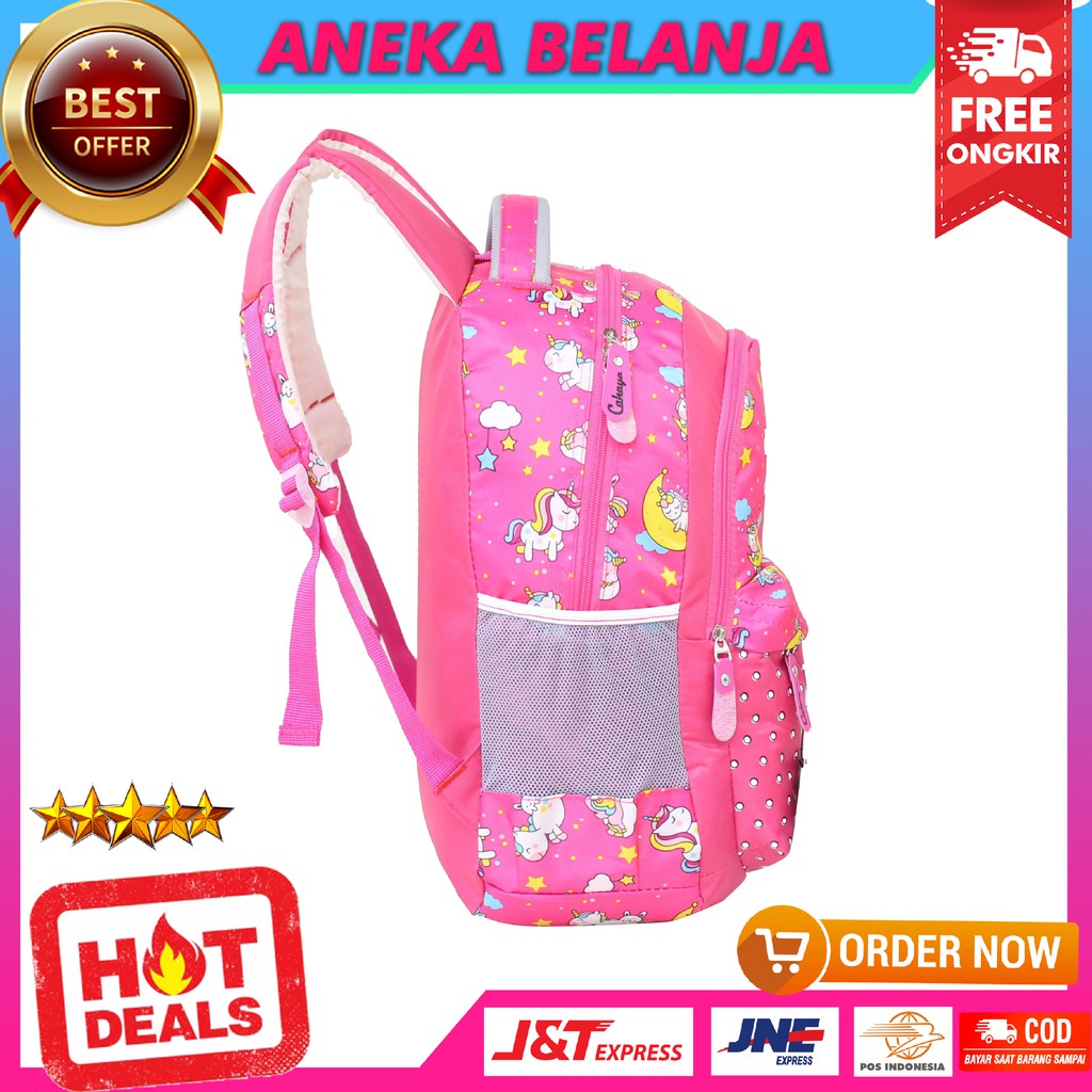 Tas Sekolah Anak Perempuan Ransel Cahaya Unicorn Little Pony Murah Tebal Trendy Berkualitas