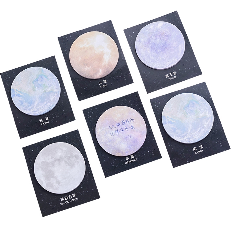 Creative Planet Post Note Earth Mars Moon Stationery Portable Sticker