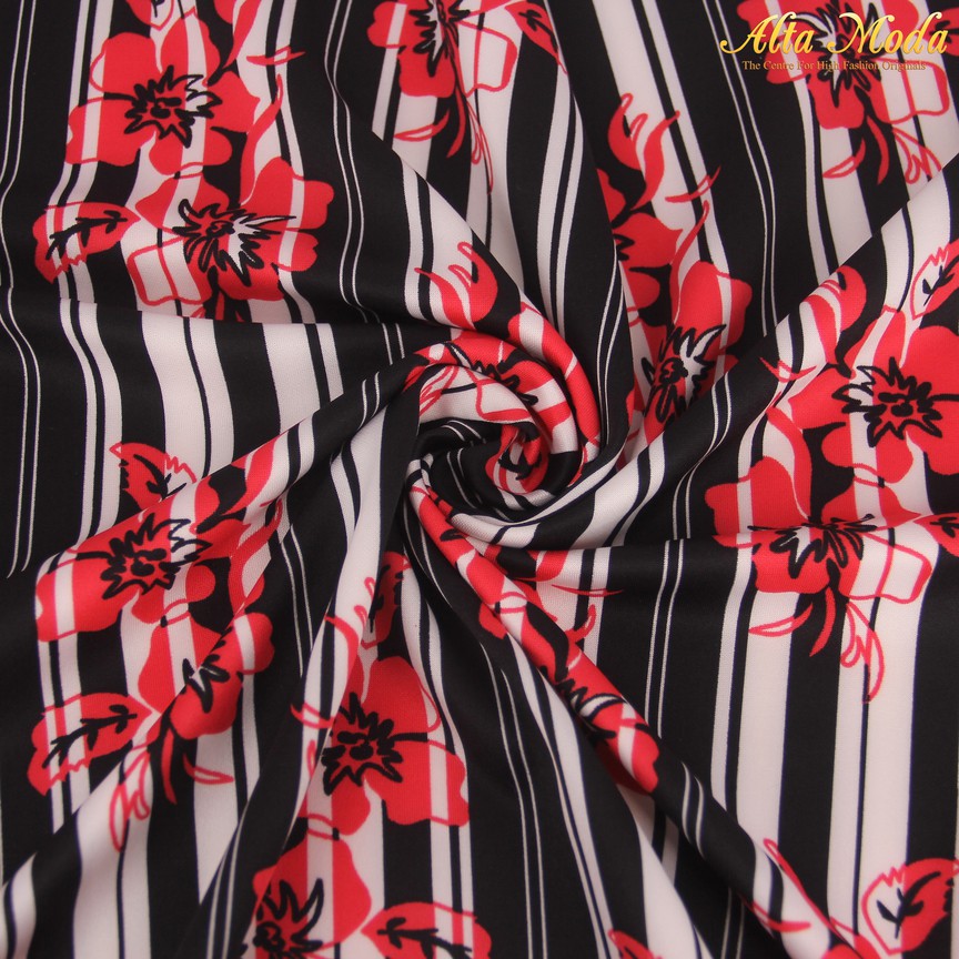 

Alta Moda Scuba Motif Stripe Bunga Merah (1M)