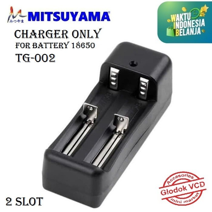 Mitsuyama TG-002 Charger Baterai 2 Slot For 18650 CHG-18650 Casan Baterai Original