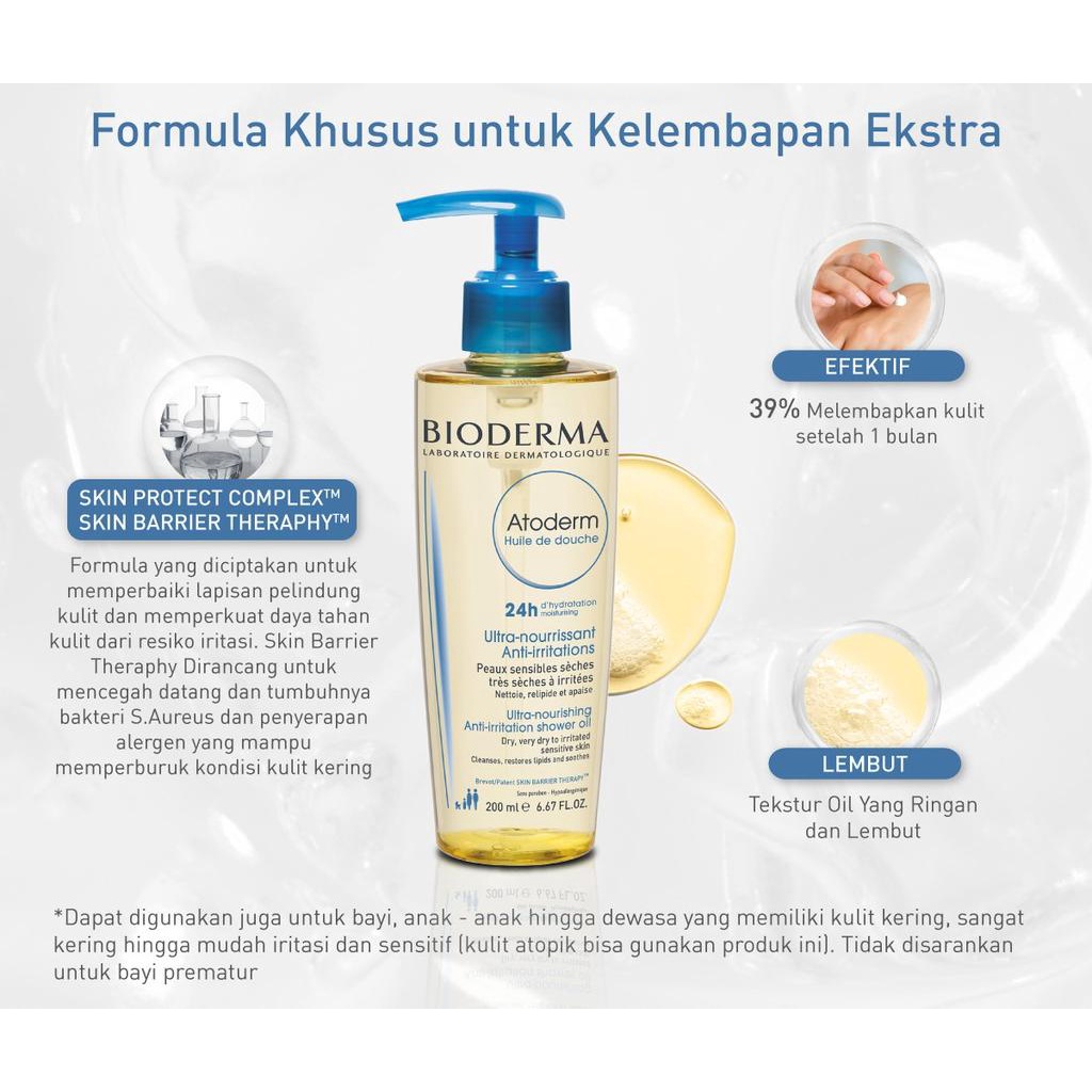 BIODERMA Atoderm Huile de Douche Body Wash untuk Kulit Kering 200ml