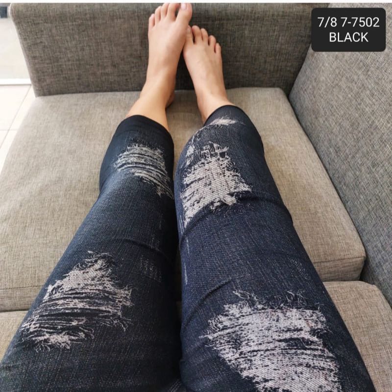 Legging Jeans 7per8 Ripped / Legging Jeans Sobek Import