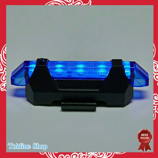 Lampu belakang sepeda gunung usb rechargeable LED Defensor Lampu Sepeda 5 LED Taillight Biru