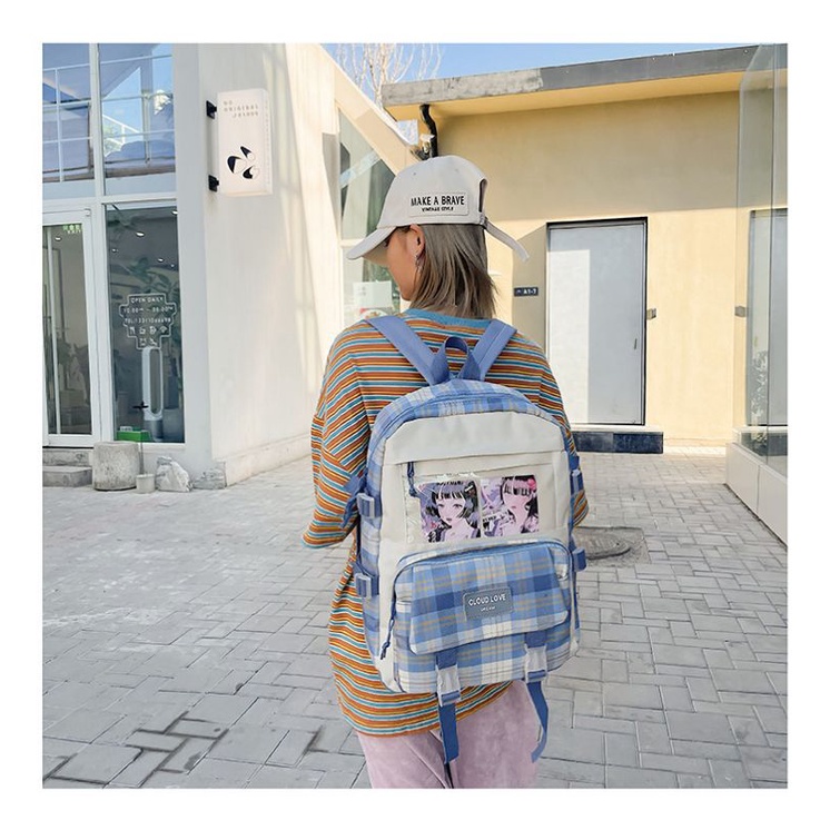 Tas Ransel Wanita import Tas Sekolah set 4 in 1 ORIGINAL backpack Perempuan Fashion Korea Kekinian