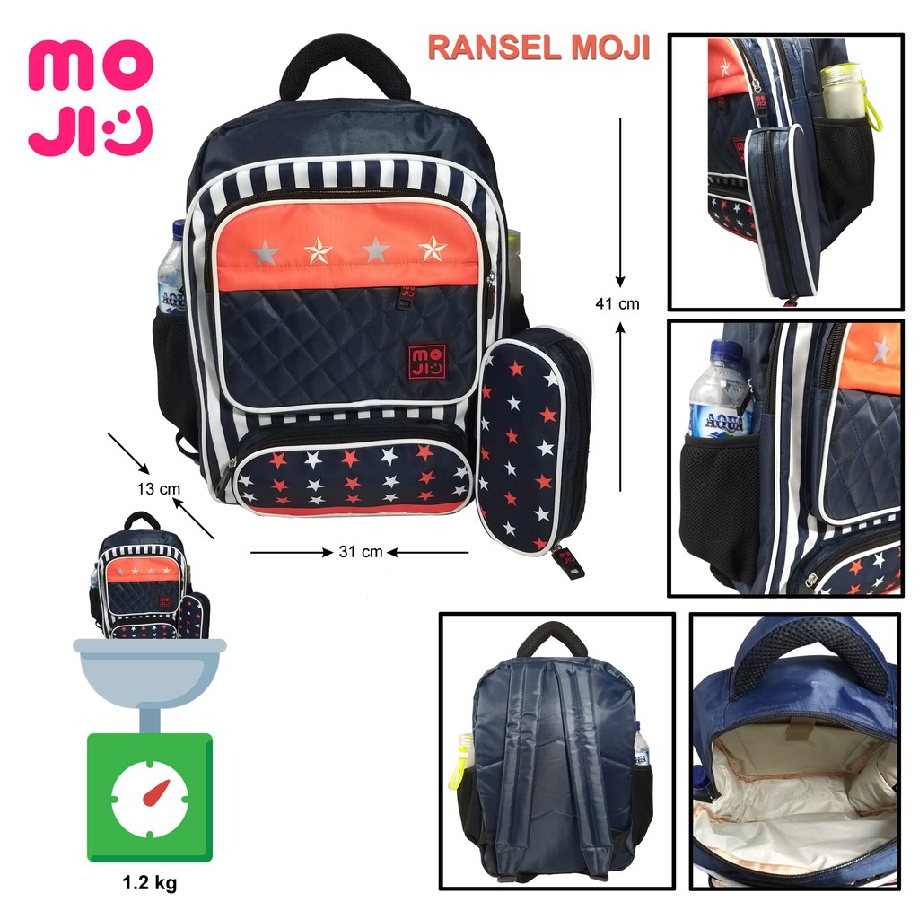 MOJI - TAS RANSEL ANAK UKURAN 16 INCH BAHAN NYLON / BACKPACK