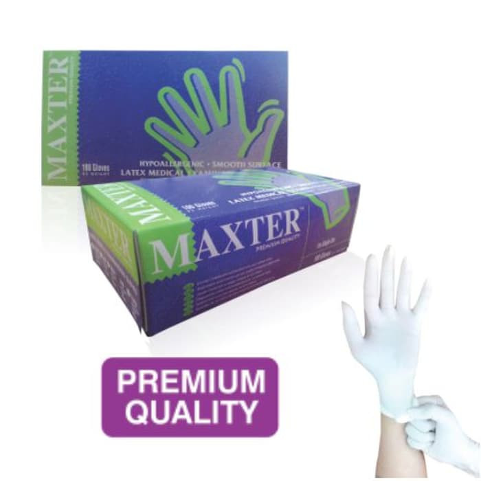 New Sarung Tangan Maxter Exam Gloves box 100pcs Ukuran L