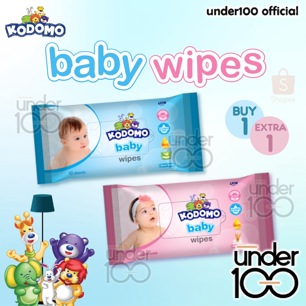 ❤ UNDER100 ❤ KODOMO Baby Wipes | Tisu Basah Bayi | Alcohol Free | Vitamin E