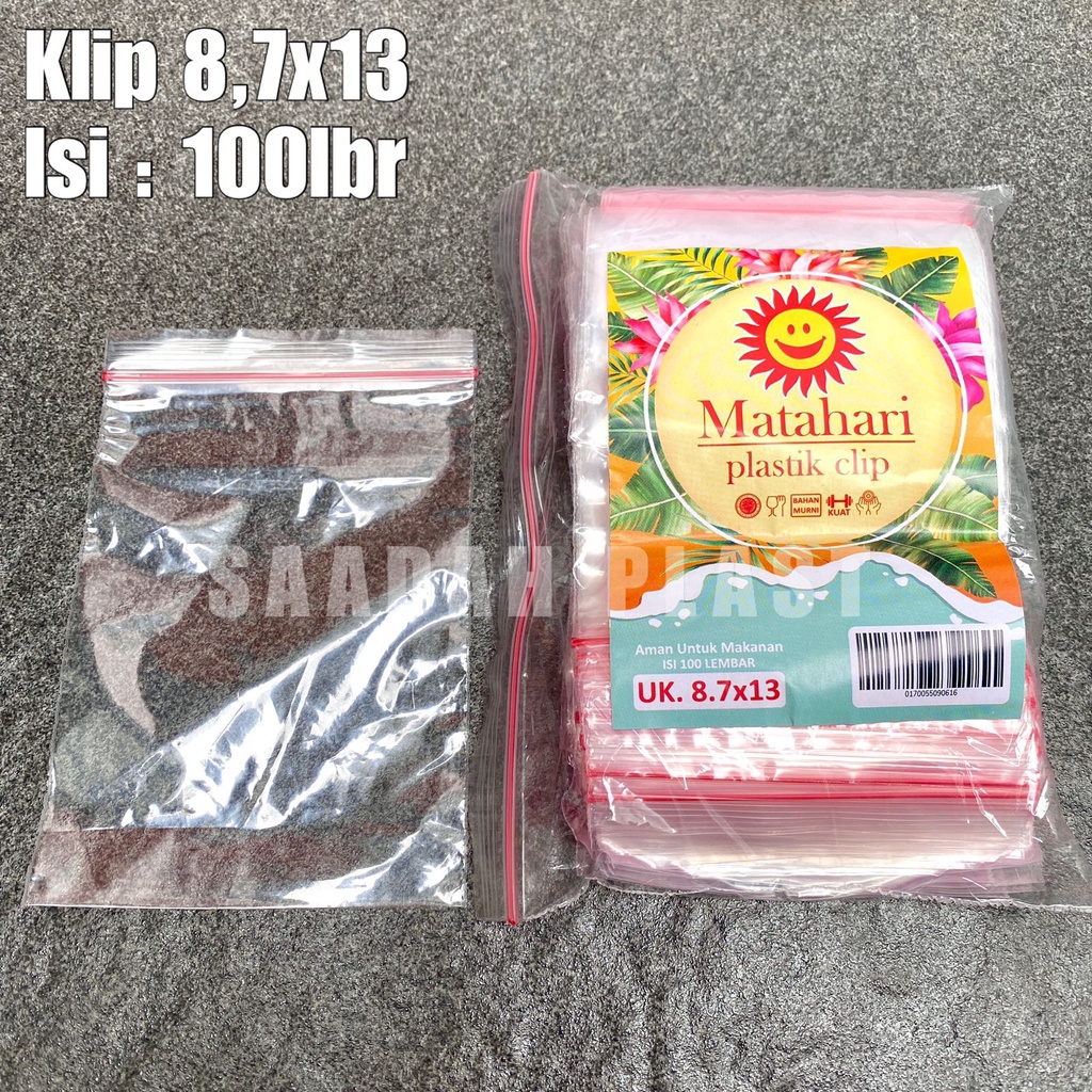 Plastik Klip 8,7x13 / Kantong Obat 8,7 x 13 Zipper Lock Isi 100lbr