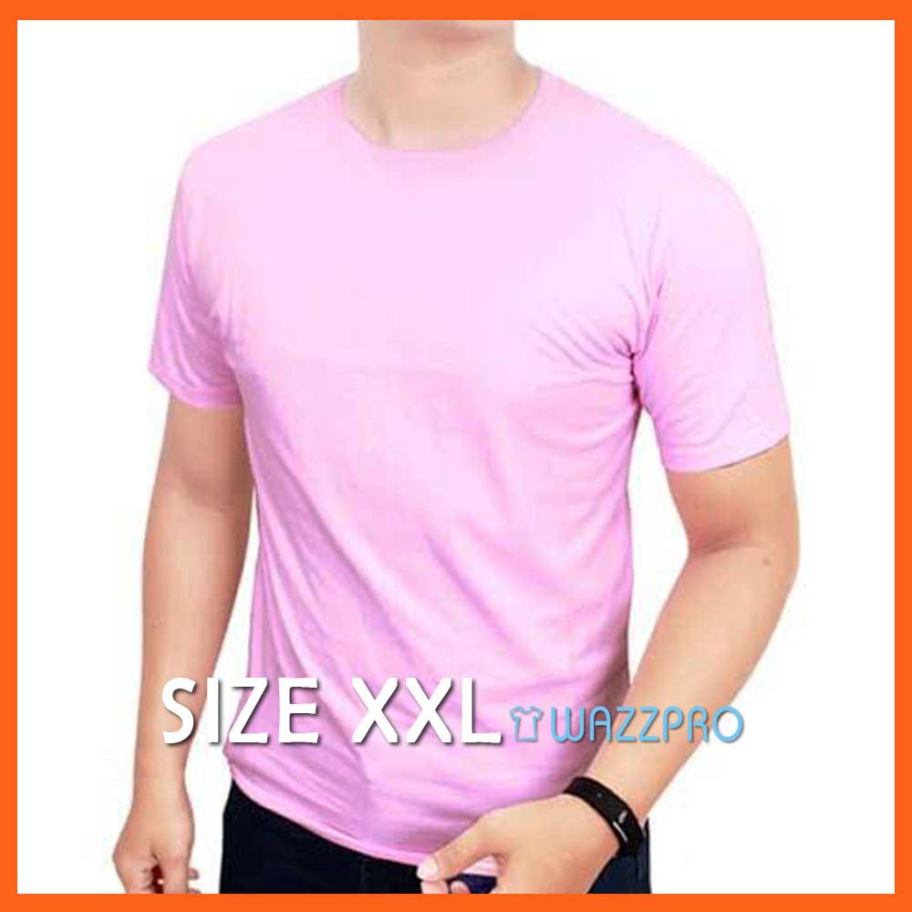 XXL Kaos Polos Distro Pria Wanita Cotton Combed 30s Lengan Pendek Baby Pink / Baju Polos Cowok XXL