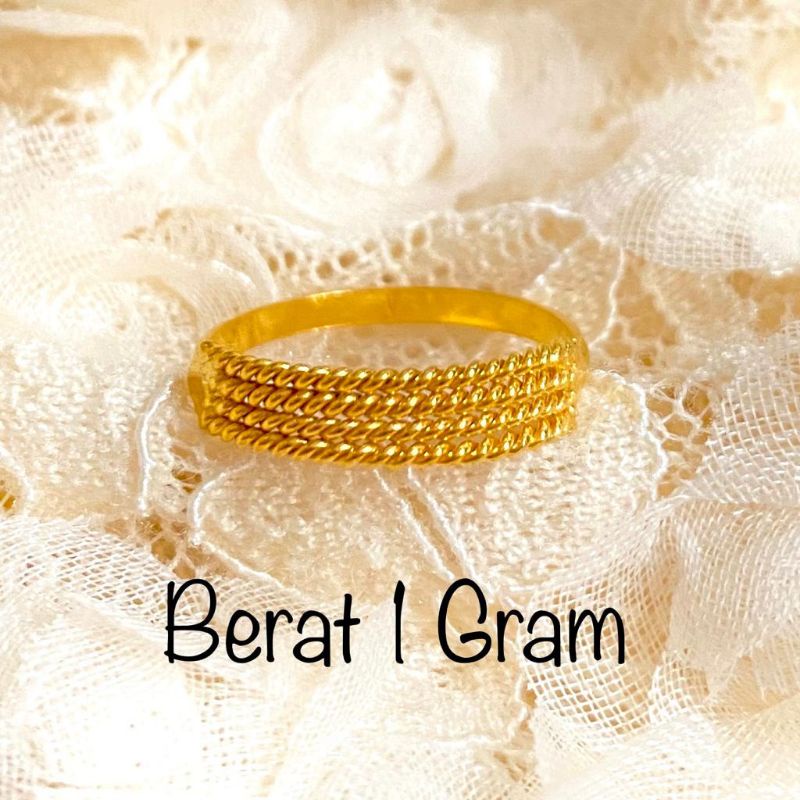 Cincin Lapis Dewasa Emas Muda 1 Gram