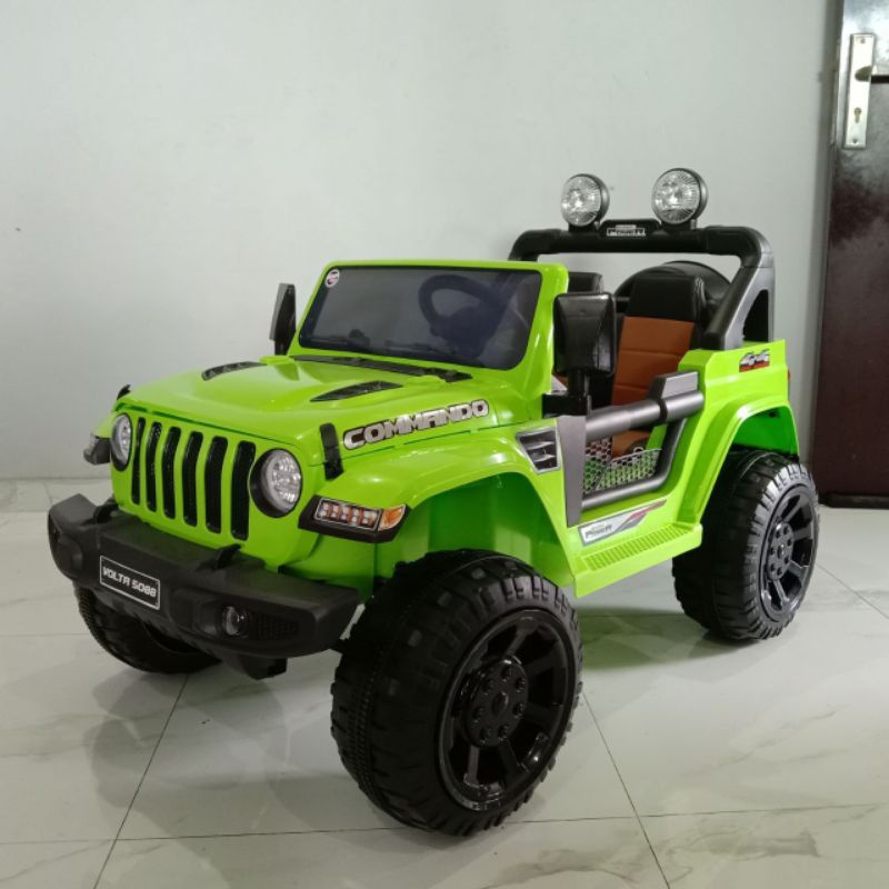 Mainan Anak Mobil Aki  Retome dan Manual Injak Commando Volta 12 volt jeep rubicon besar muat 2 anak beban 50 kg