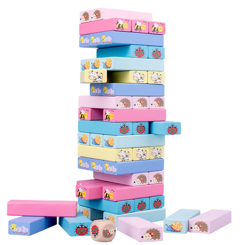 . TAO Mainan kayu anak Stacking Building Blocks