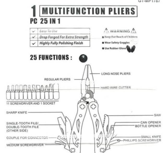 TEKIRO - Tang Lipat Multifungsi 25 In 1