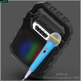 [UOOK] Speaker Portable Bluetooth Nirkabel Mic Salon Mini LED Disco Bass Wireless USB TF-Card BT15-6