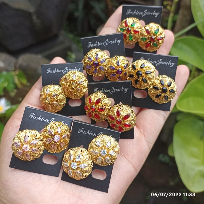 giwang bali bahan alpaka lapis emas | sumpel alpaka bali lapis emas termurah