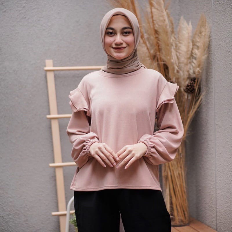 BEFAST - ZEC OOTD Wanita Blus AIYAN / Lausky Blouse / Blouse Wanita Unik / Blouse Bisa Di Pakai Wanita Hijab / Blouse Terbaru / Blouse Casual Polos