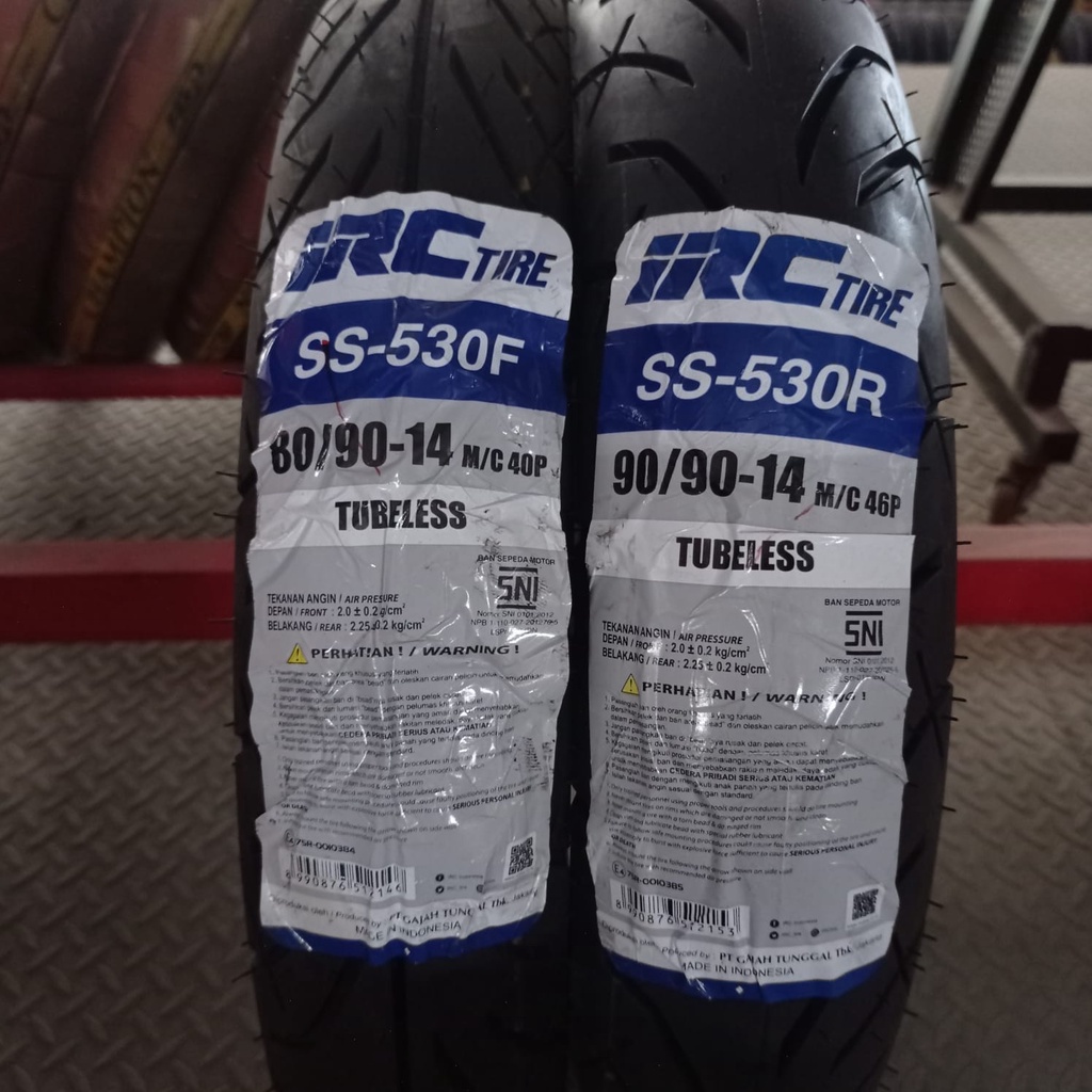 Ban matic sepasang IRC SS530 80 90 &amp; 90 90 14 Tubeless