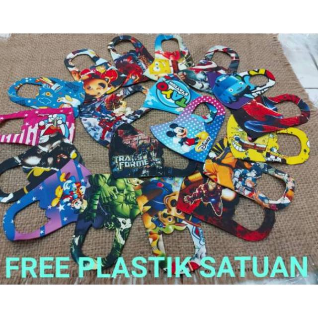 Masker scuba anak karakter