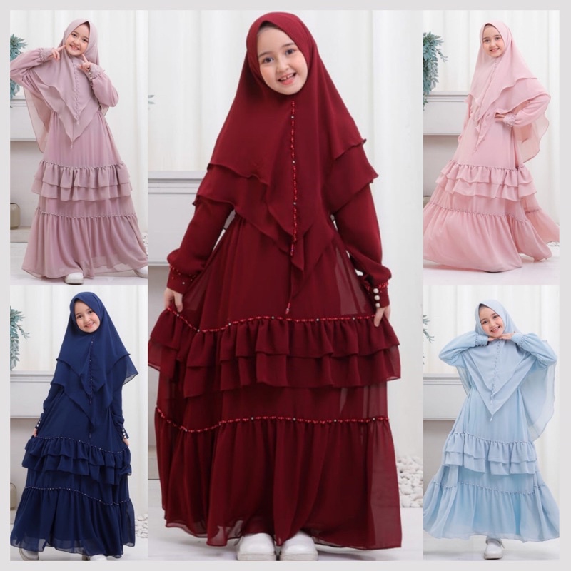 Nadine Syari Gamis Set Anak By Hawwaaiwa Kids