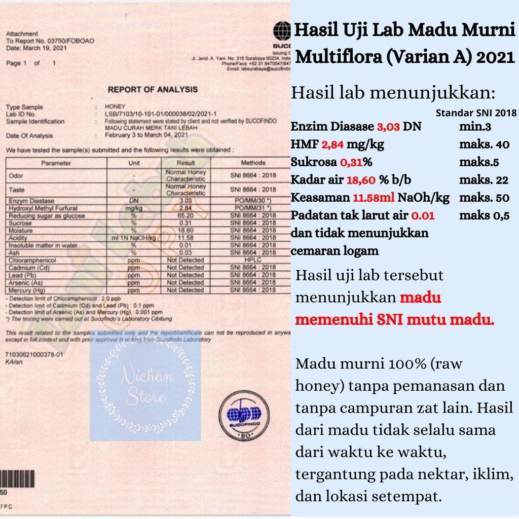 

Madu Asli / Raw Honey 1000 Gram / 1 Kg Perasan Madu Sarang Melifera