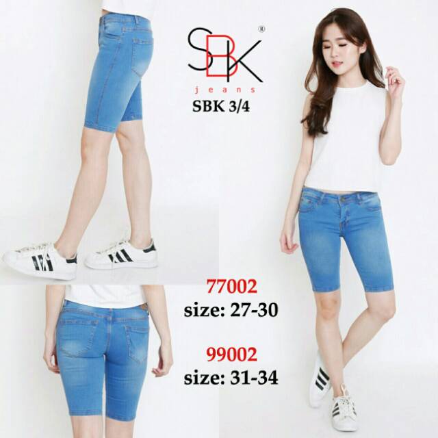 Celana Jeans Cewek/Wanita pendek 3/4 Bagus Murah Mantap Stretch 77002/99002