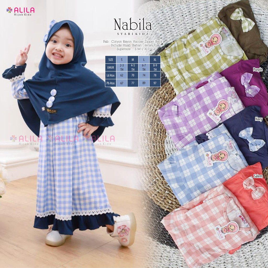 [KIDS] Nabila Syari Kids #2 by Alila - Gamis Anak dan Jilbab - Gamis Anak Perempuan - Baju Muslim An