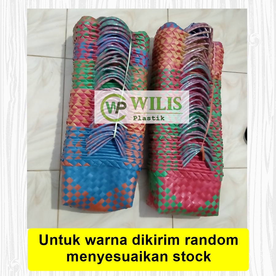 TAS Souvenir Anyaman Plastik Murah untuk BERKATAN HAMPERS Souvenir Parcel Hantaran Sembako Wadah Thinwall Sterofoam Roti Toples