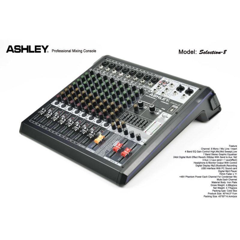 MIXER AUDIO ASHLEY SELECTION 8 (8 CHANNEL) MIXER SELECTION8 ORIGINAL