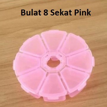 Kotak Tempat Obat Perkakas Sekat / Organizer Box / Kotak Serbaguna Bulat 6,7,8, dan 12 Sekat