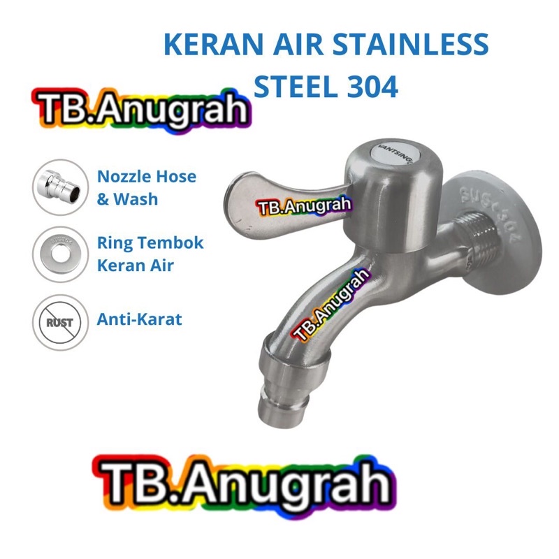 Kran Air Taman Stainless 304 Murah Keran Air Tembok Stenliss