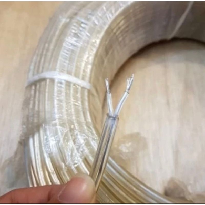 kabel bening lampu gantung 2x0,75mm full kabel transparan lampu hias