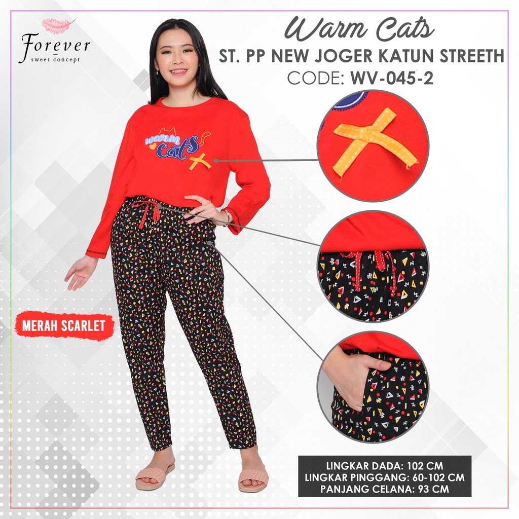 Baju Tidur Wanita PP Forever Sweet Daily One Set Lengan Panjang WV-0452