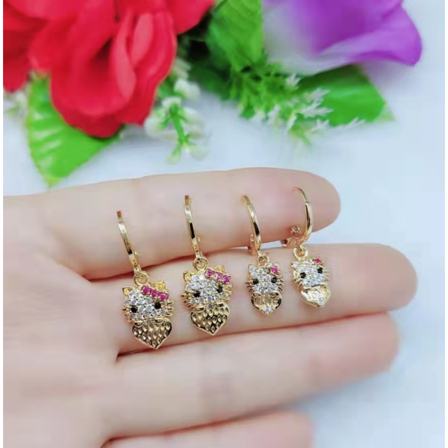 Anting HelloKitty Permata Lapis Emas Perhiasan A,B