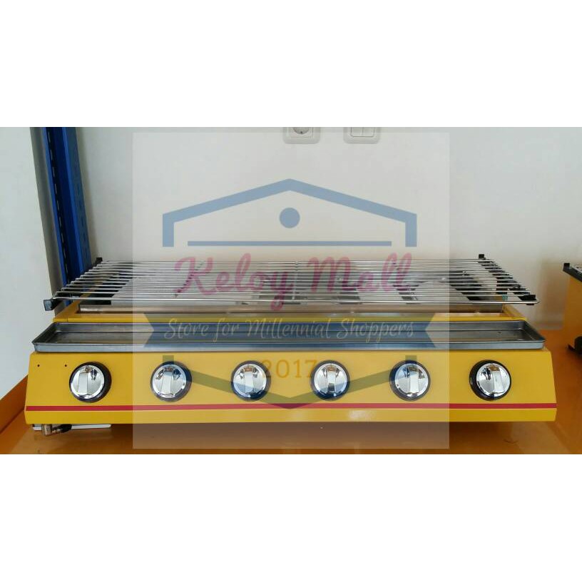 Kompor Panggangan Sosis Gas Roaster 6 Tungku ROS-K233