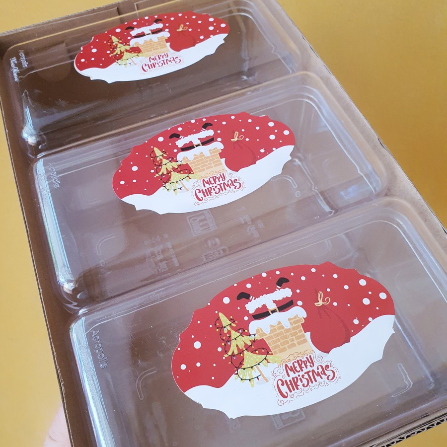 

(6 Pcs) Stiker Natal Santa Claus Label Kertas Sticker Toples Kue Kering Merry Christmas Packaging Hampers